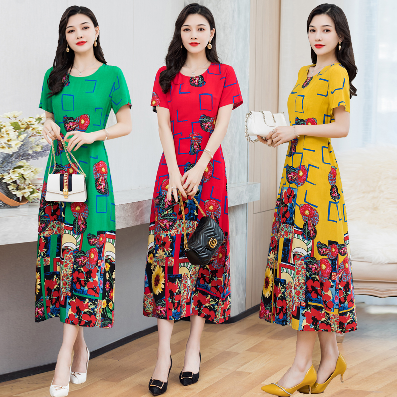 Wholesale women's new middle-aged and elderly people made cotton silk dress mid-length over the knee summer skirt, 19#
Wholesale women's new middle-aged and elderly people made cotton silk dress mid-length over the knee summer skirt, 19#