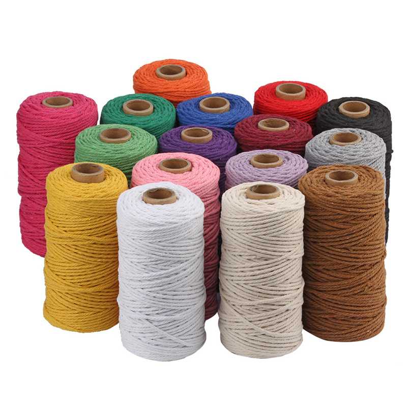 3mm 100% Cotton Cord Colorful Cord Rope Twisted Craft Macrame String Home Textile Wedding Decorative supply 100 meters/roll, Color 10
3mm 100% Cotton Cord Colorful Cord Rope Twisted Craft Macrame String Home Textile Wedding Decorative supply 100 meters/roll, Color 10
