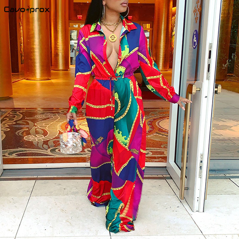 Women Printed Long Sleeve Turn Down Collar Pluge V-neck Wide Leg Jumpsuits Sexy Boho Beach Jumpsuits Elegant Party Long Overall, Multi
Women Printed Long Sleeve Turn Down Collar Pluge V-neck Wide Leg Jumpsuits Sexy Boho Beach Jumpsuits Elegant Party Long Overall, Multi