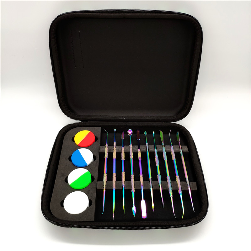 NEW Dab Tools Bag with 10 Piece Titanium Plated Dab Tools,4 piece Silicone Jars for Glass Bongs Water Pipes Quartz Bangers Nails uu
NEW Dab Tools Bag with 10 Piece Titanium Plated Dab Tools,4 piece Silicone Jars for Glass Bongs Water Pipes Quartz Bangers Nails uu