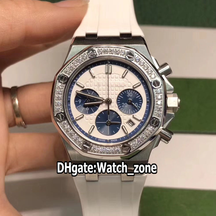 New Royal 26231ST.ZZ.D010CA.01 Miyota Quartz Chronograph Womens Watch White Dial Blue Subdial Steel Case Diamond Bezel Rubber Lady Watches, Slivery;brown
New Royal 26231ST.ZZ.D010CA.01 Miyota Quartz Chronograph Womens Watch White Dial Blue Subdial Steel Case Diamond Bezel Rubber Lady Watches, Slivery;brown