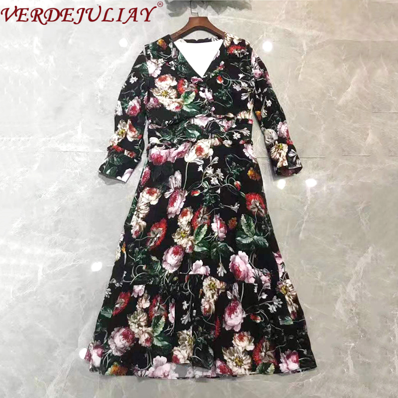 VERDEJULIAY European Vintage Trumpet Dresses Women Ruffles Edge 2020 Spring Runway Floral Print 100% Pure Silk Mid-Calf Dress, Beige
VERDEJULIAY European Vintage Trumpet Dresses Women Ruffles Edge 2020 Spring Runway Floral Print 100% Pure Silk Mid-Calf Dress, Beige
