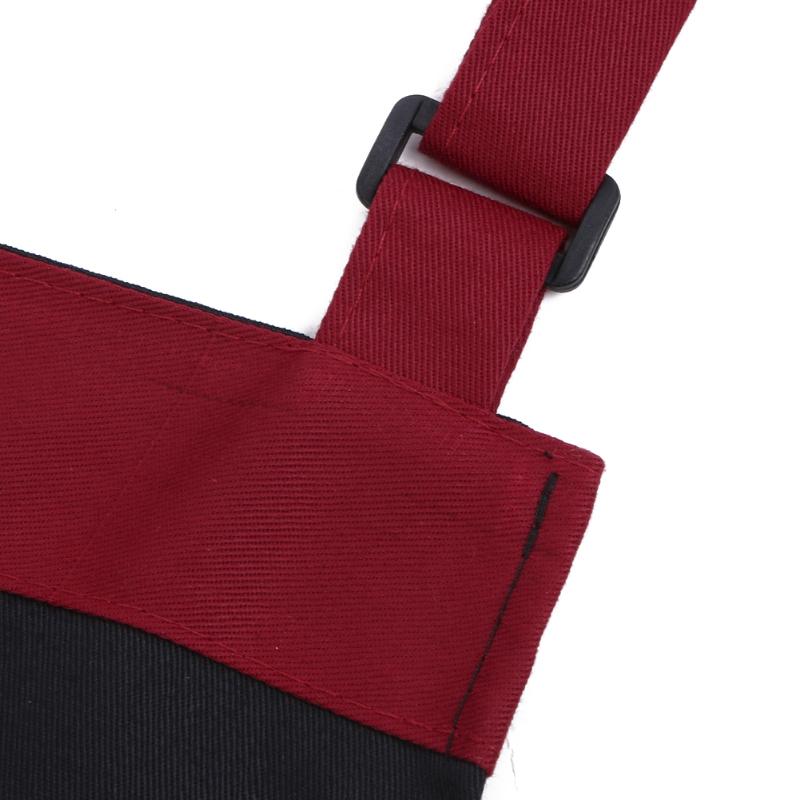 Half Kitchen Apron Cooking Chef Catering Halterneck Bib with 2 Pockets Sleeveless Aprons for Woman Men Black Red