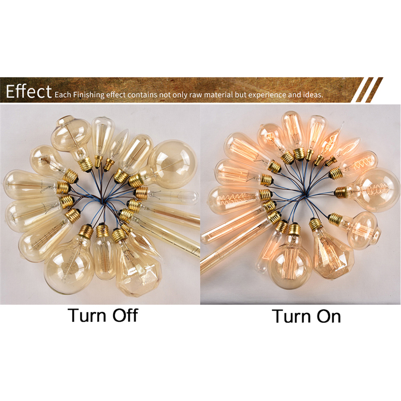 Retro Edison Light Bulb E27 110V 220V 40W ST64 A19 T10 T45 T185 Filament Vintage Ampoule Incandescent Bulb Edison Lamp