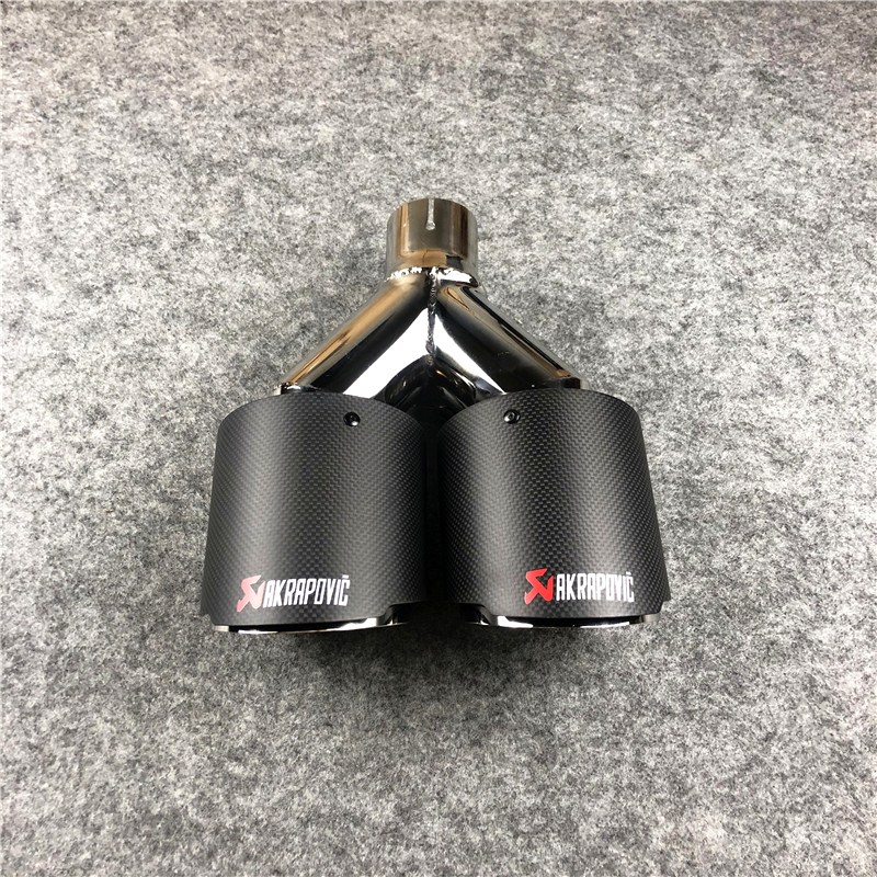 1 PCS Matte Carbon Fiber + Silver Stainless Steel Exhaust Muffler Tips Auto Universal Akrapovic Car Dual Pipes
1 PCS Matte Carbon Fiber + Silver Stainless Steel Exhaust Muffler Tips Auto Universal Akrapovic Car Dual Pipes