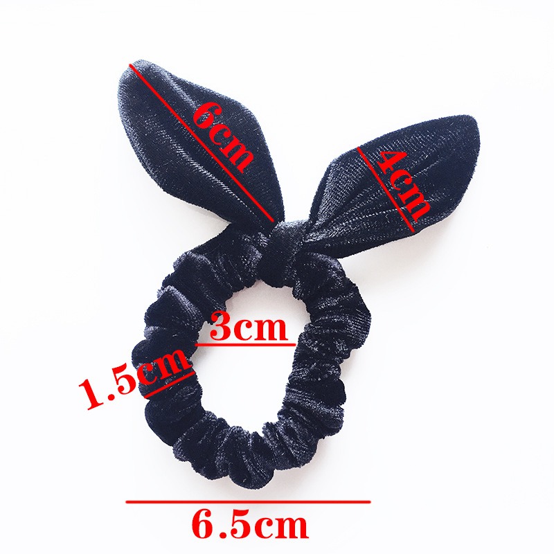 Women Girls Velvet Bunny Ears Elastic Hair rope Hair Ties Accessories Ponytail Rabbit ears Headband Children Scrunchy Hairbands 50pcs FJ3363