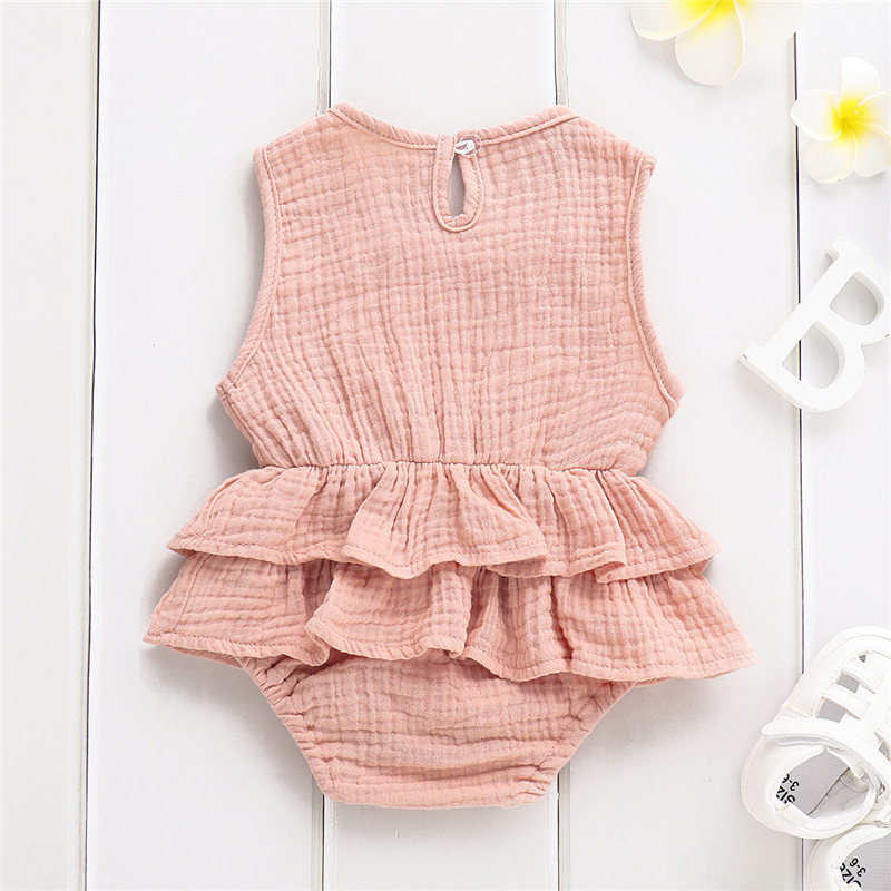 Newborn Cotton Linen Romper Kids Baby Girls Clothes Sleeveless Romper Cotton&Linen Toddler One-Piece Sunsuit Outfit Suite Clothing Sets
