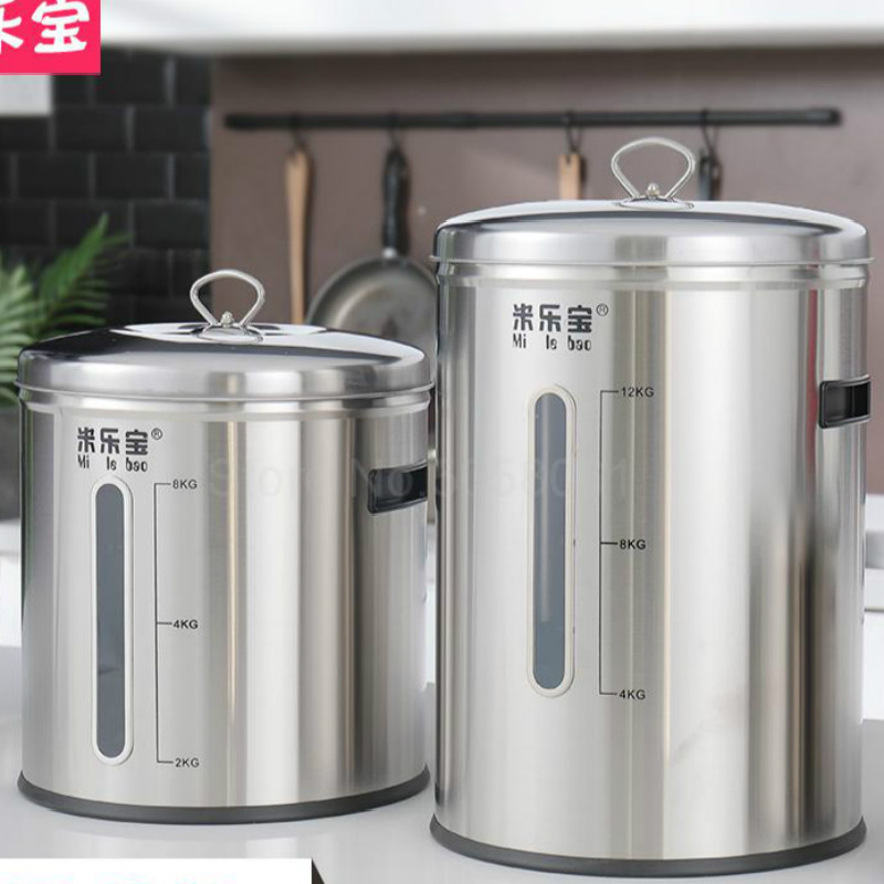 Household 304 stainless steel rice bucket storage rice box pest control moisture-proof flour sealing cylinder
Household 304 stainless steel rice bucket storage rice box pest control moisture-proof flour sealing cylinder
