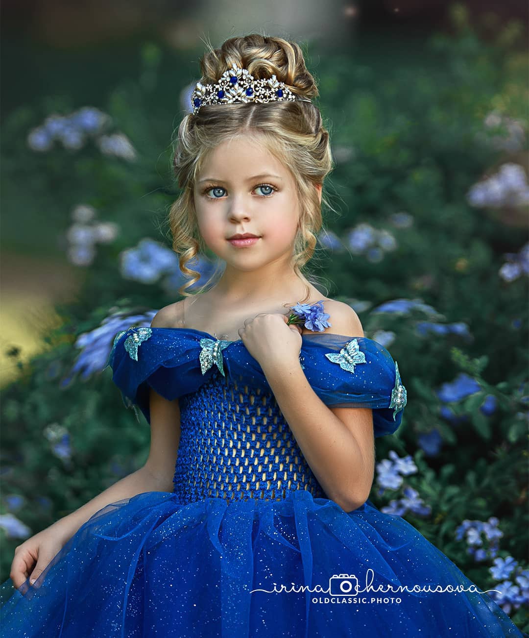 Royal Blue Cinderella Girls Pageant Dresses For Wedding Ball Gowns Flower Girl Dress Floor Length Tulle Princess Kids Communion Dress