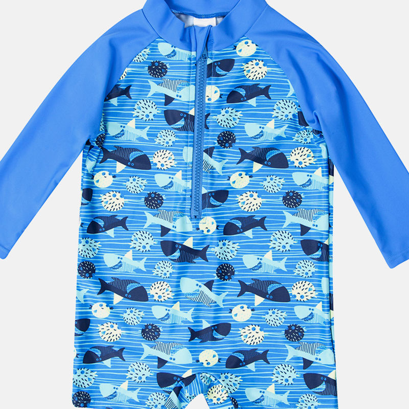 One-Piece Baby Boy's Zipper Swimwear Fish Printed Rashguard Swimsuit Child Long Sleeve Rash Guard Beach Wear
One-Piece Baby Boy's Zipper Swimwear Fish Printed Rashguard Swimsuit Child Long Sleeve Rash Guard Beach Wear