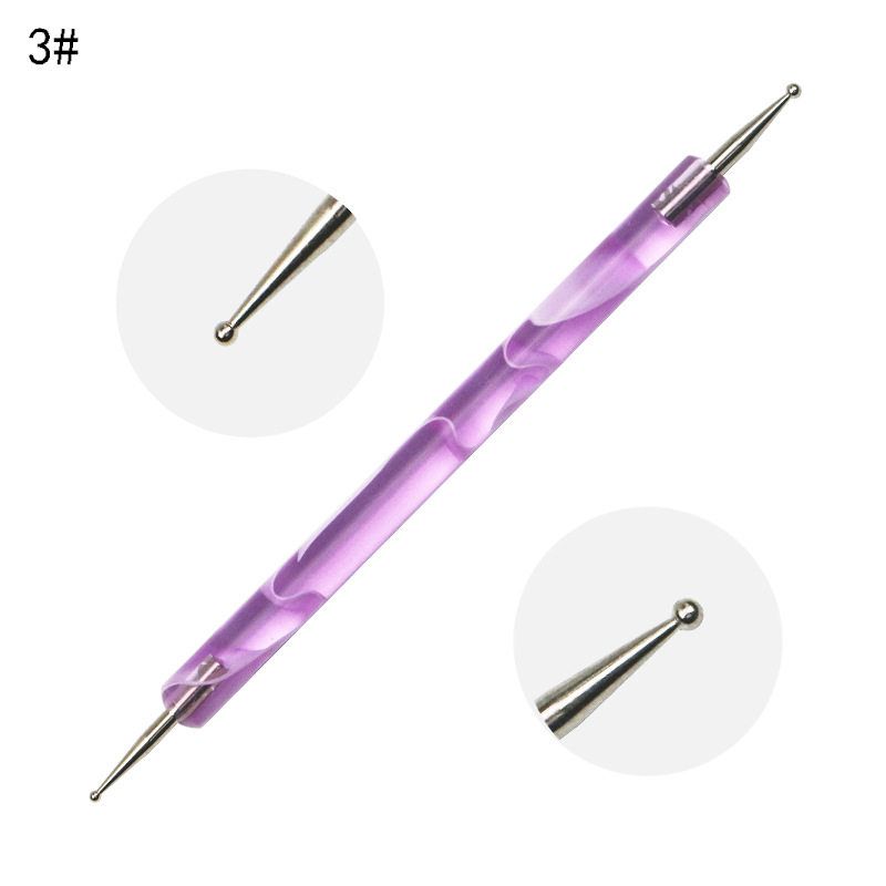 5pcs Crystal Nail Art Brush Pen Carving Em Shaping Hollow Sculpture Acrylic Manicure Dotting Tools Herramientas Para Hacer Puntos En Manicura Acrilica