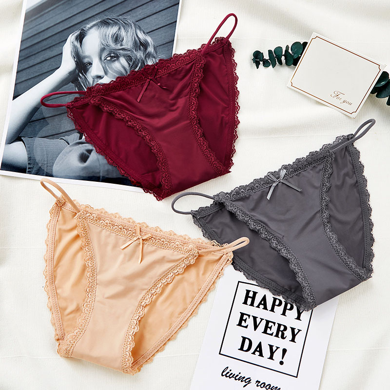 3PCS Sexy Panties Women Lace Low-rise Solid Sexy Briefs Seamless intimate g-strings thongs Panty cotton crotch woman underwear, Red
3PCS Sexy Panties Women Lace Low-rise Solid Sexy Briefs Seamless intimate g-strings thongs Panty cotton crotch woman underwear, Red