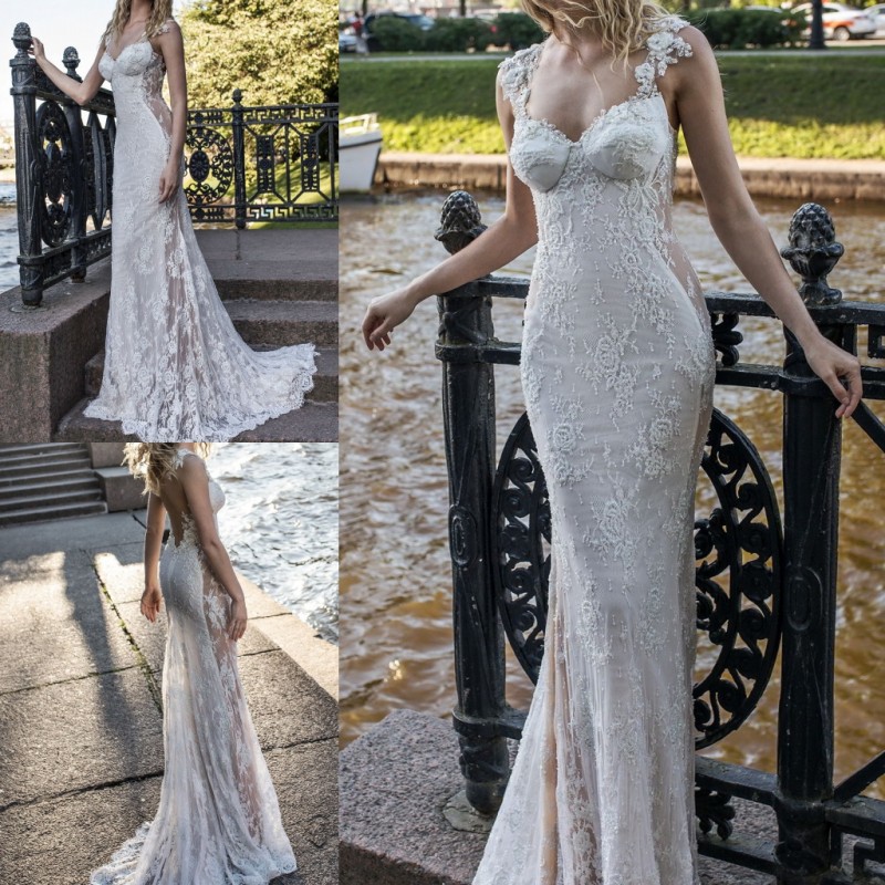 Lian Rokman 2019 Mermaid Wedding Dresses Sexy Sweetheart Strap Lace Appliqued vestidos Beads Fishtail Beach Bridal Gowns robe de mariée