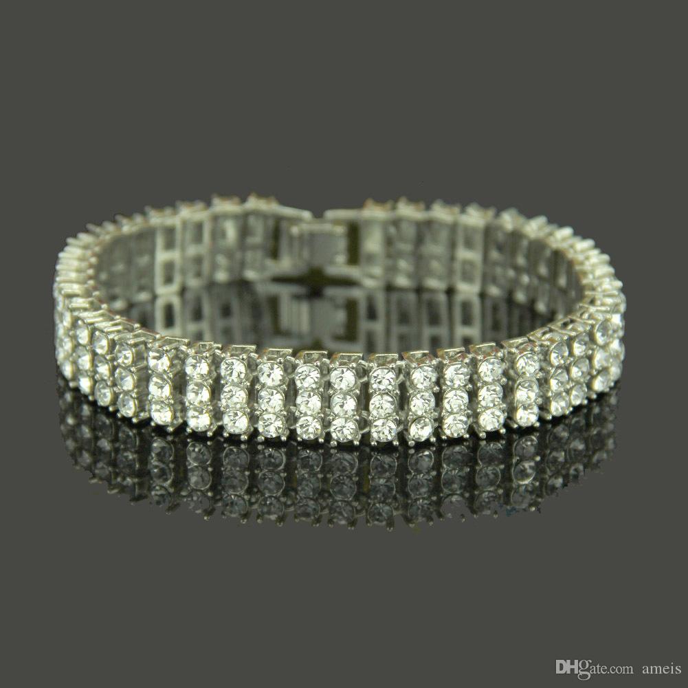 Bling iced out chains Bracelet for Men and women diamond tennis bracelet iced out cuban link chains hip hop bling chains jewelry men
