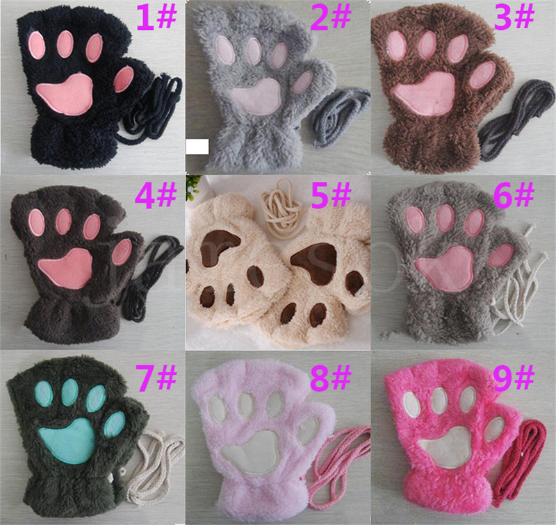 Women y Plush Gloves Fashion Girl Winter Mittens Paws Gloves Stage Perform Prop Cute Cat Claw Glove da064