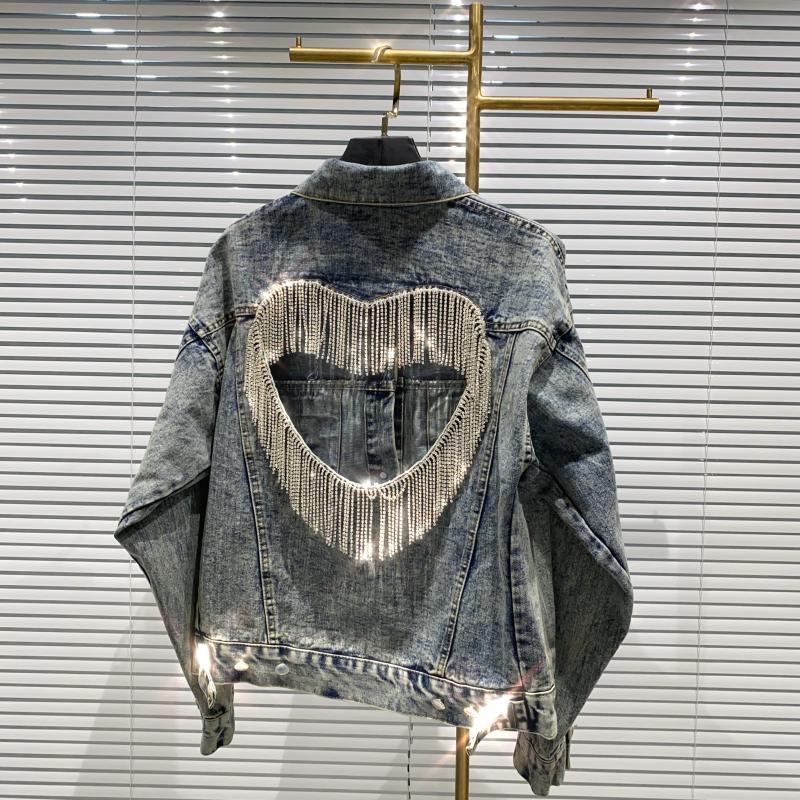 DEAT 2020 Autumn New Arrivals Streetwear Long Sleeve Hollow Out Slim Rhinestone Tassel Backless Denim Short Coat Women SE429, Blue
DEAT 2020 Autumn New Arrivals Streetwear Long Sleeve Hollow Out Slim Rhinestone Tassel Backless Denim Short Coat Women SE429, Blue