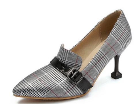 2019 Women's shoes in Spring and Autumn with New style High heel fine heel pointed end Blue Patchwork stripe#194, Beige
2019 Women's shoes in Spring and Autumn with New style High heel fine heel pointed end Blue Patchwork stripe#194, Beige