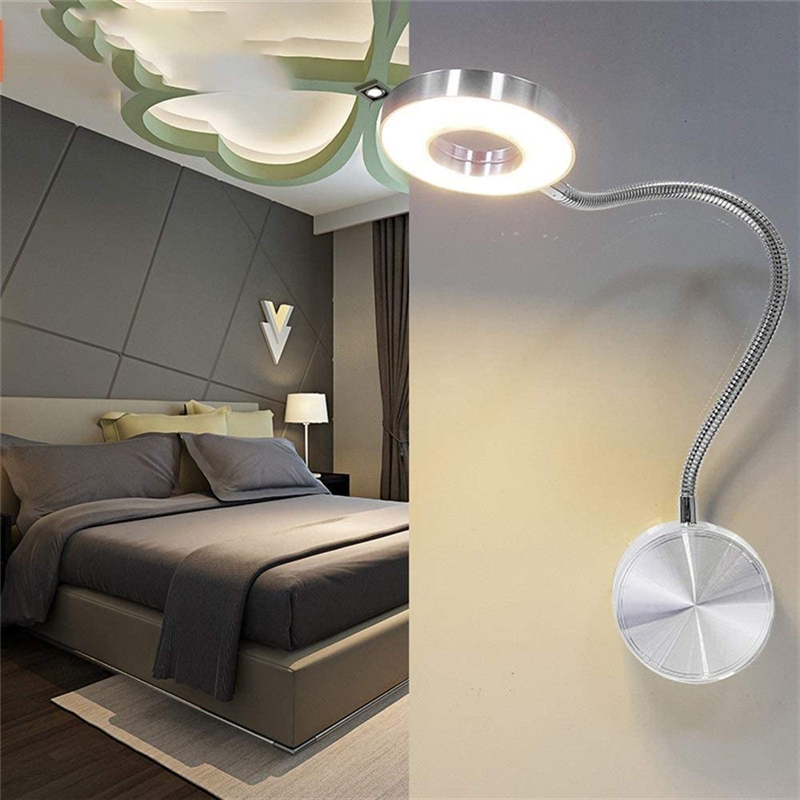 Book Lights 5W LED Hoses Wall Lamp Flexible Home Hotel Bedside Reading Lamp Modern Fashion Aluminum LED Bulbs