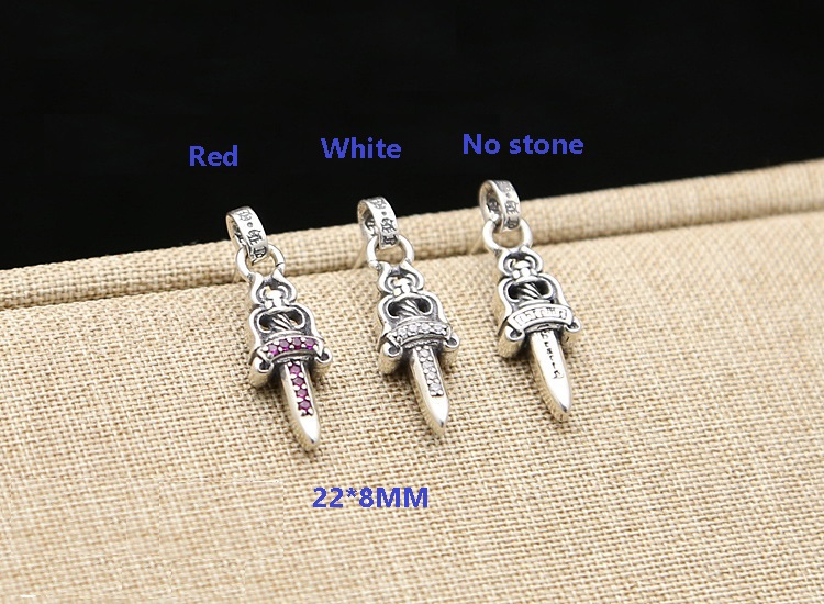 925 sterling silver earrings brand American European hand-made designer antique silver sword pendants stud earrings for women & men