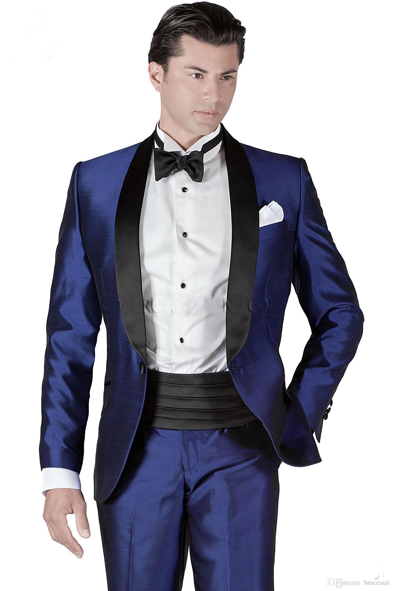 Italian Embroideries Groom's Wear Blue Smoking Dinner jacket Wedding Suits For Men/Best man's 3 Peices Suits(Jacket+Pants+Bowtie), White
Italian Embroideries Groom's Wear Blue Smoking Dinner jacket Wedding Suits For Men/Best man's 3 Peices Suits(Jacket+Pants+Bowtie), White