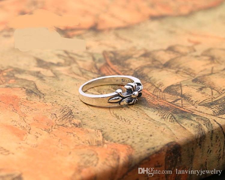 Brand new 925 sterling silver jewelry antique silver American style hand-made designer rings cross band ring for men & women hot sale
