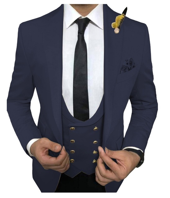Navy Blue Men Suits 3 Pieces Slim Fit Business Suits Groom Tuxedos for Formal Custom Wedding Suit(Jacket+Pants+Vest, Light blue
Navy Blue Men Suits 3 Pieces Slim Fit Business Suits Groom Tuxedos for Formal Custom Wedding Suit(Jacket+Pants+Vest, Light blue