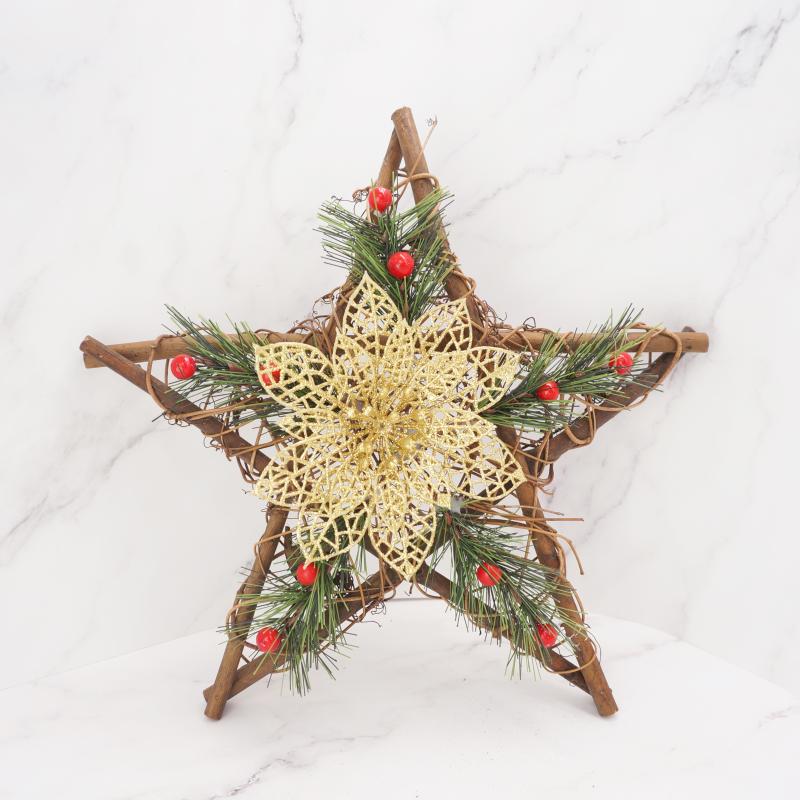 30cm Star Straw Christmas Rattan Wreath Home Door artificial flower Garland Decoration Holiday Accessories, Silver
30cm Star Straw Christmas Rattan Wreath Home Door artificial flower Garland Decoration Holiday Accessories, Silver