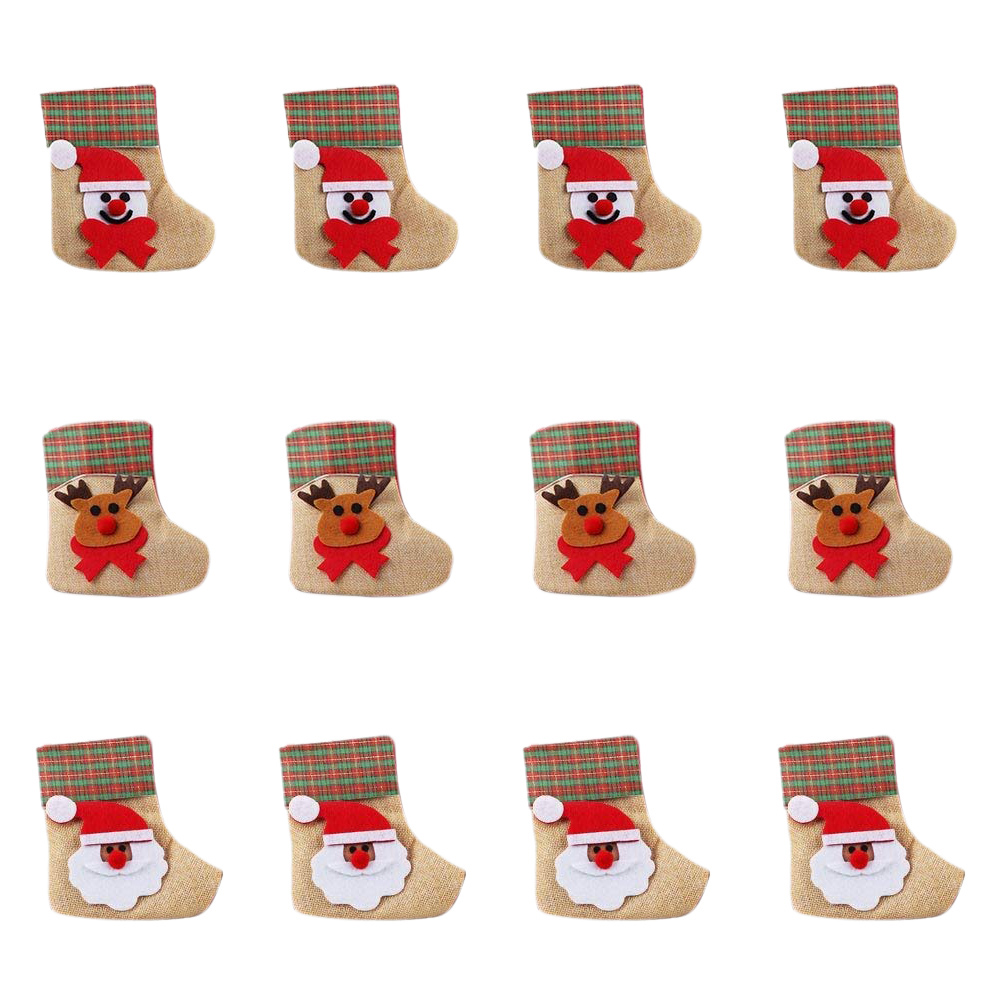 Hot Sale 12 pcs Mini Christmas Stocking Gift 3d Santa Claus Snowman Christmas reindeer in sock canvas Cutlery for de
Hot Sale 12 pcs Mini Christmas Stocking Gift 3d Santa Claus Snowman Christmas reindeer in sock canvas Cutlery for de