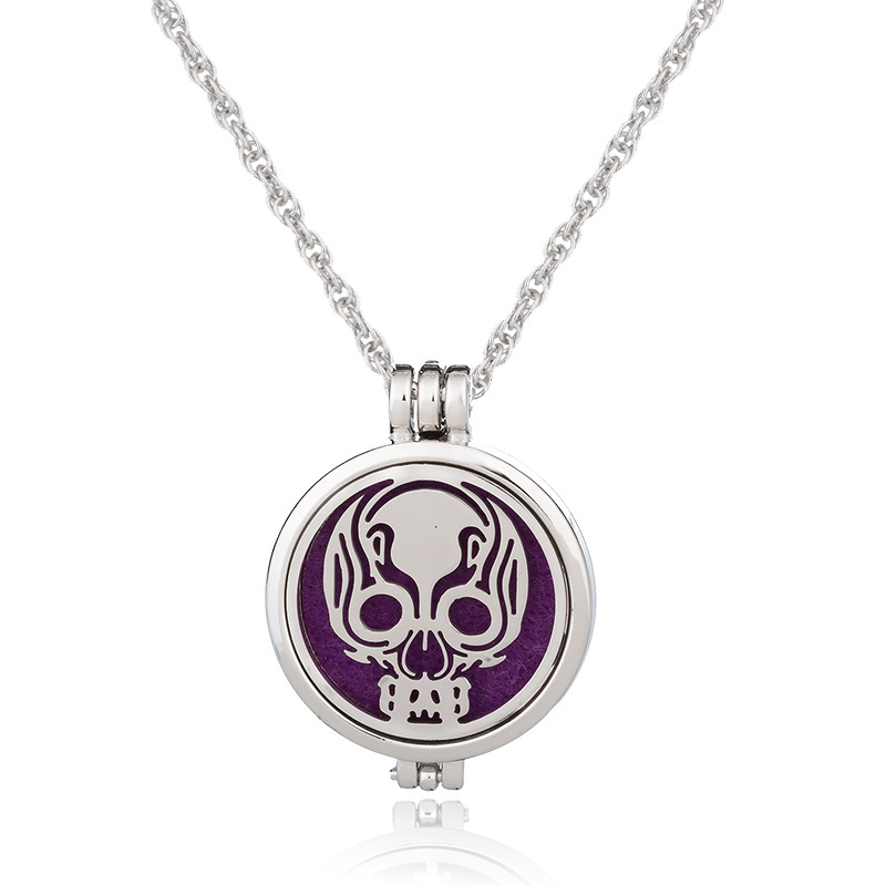 Lots Style Stainless Steel 2 face Diffuser Locket Pendant Necklace Aromatherapy Essential Oil DIY Jewelry with 5 Refill Pads Gifts Wholesale