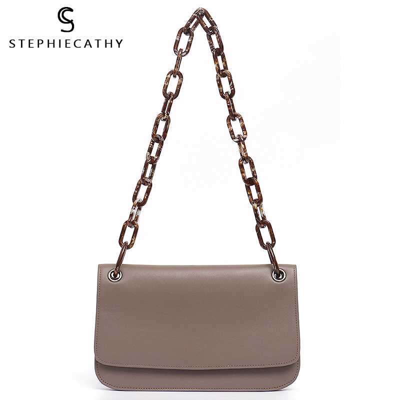 SC Cowhide Leather Flap Bags Women Fashion Resin Chain Shoulder Handbags High Quality Real Leather Cover Clutch Bag Pouch, Grey
SC Cowhide Leather Flap Bags Women Fashion Resin Chain Shoulder Handbags High Quality Real Leather Cover Clutch Bag Pouch, Grey
