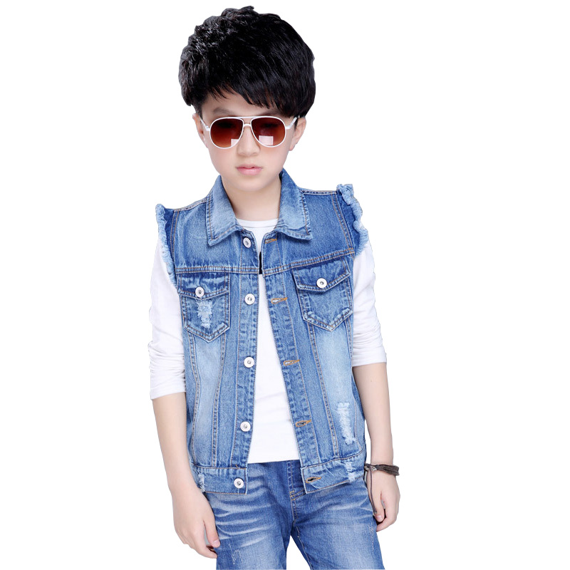 Autumn Boys Denim Vest Ripped Kids Cowboy Vest Waistcoat Sleeveless Jean Jackets Casual Children Outerwear Coat, Blue
Autumn Boys Denim Vest Ripped Kids Cowboy Vest Waistcoat Sleeveless Jean Jackets Casual Children Outerwear Coat, Blue