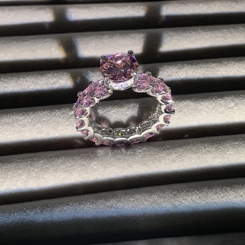Sterg Sier Pink Sapphire CZ Promise Ring: Perfect Anniversary Gift 3e12