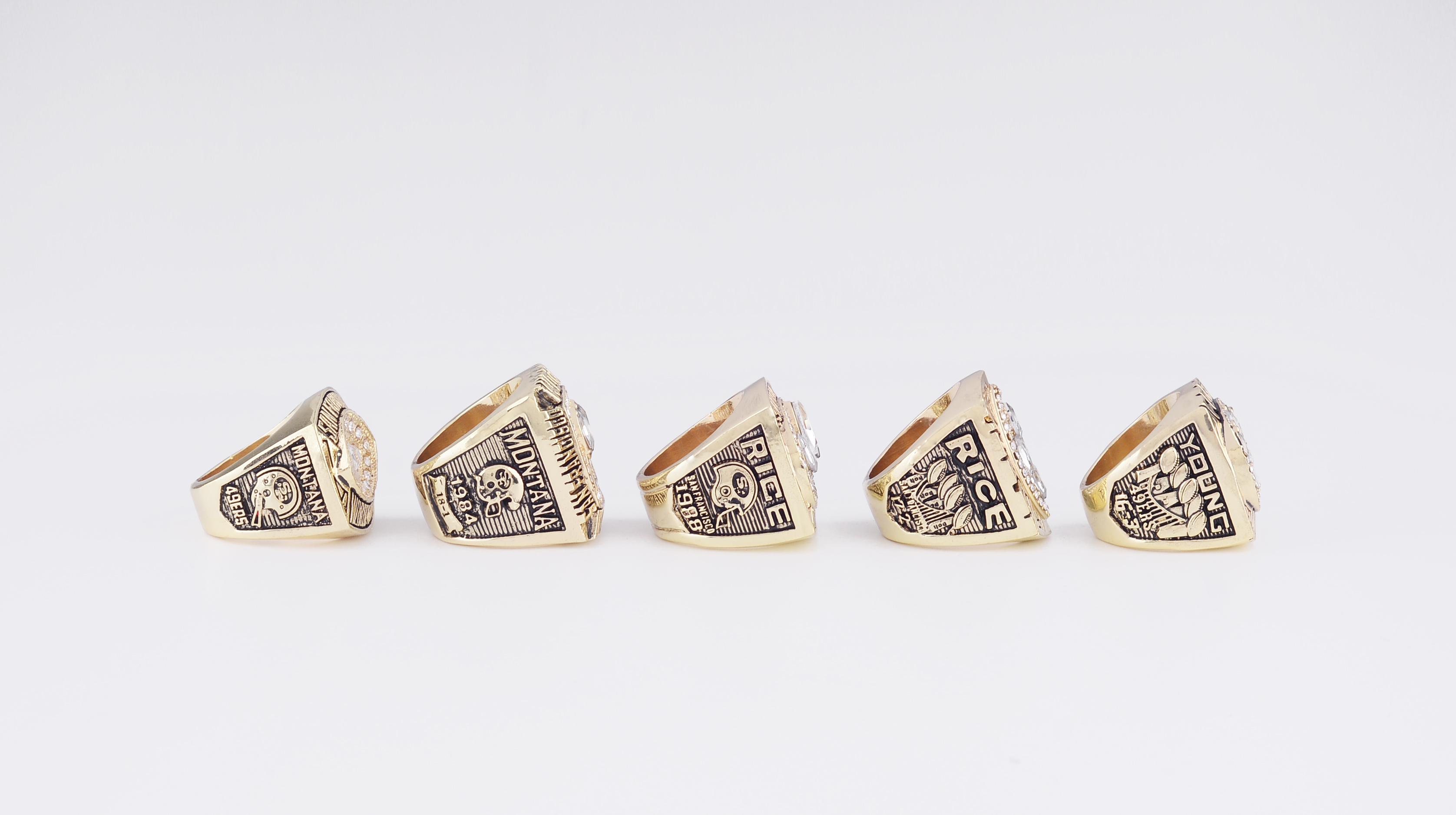 Personal collection 5 year 1981/1984/1988/1989/1994 set Championship Ring with Collector's Display Case
Personal collection 5 year 1981/1984/1988/1989/1994 set Championship Ring with Collector's Display Case