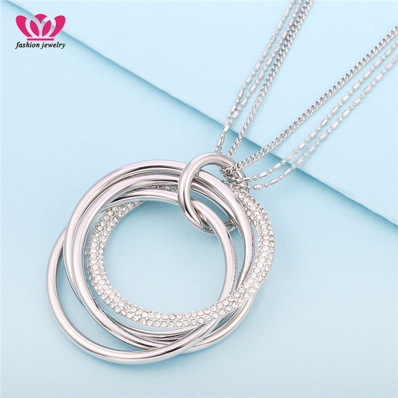 Pendant Necklaces Multi-Circle Big Silver Simple Three-in-one Chain Punk Necklace For Women Gifts Fashion Christmas Jewelry Wholesale Drop
Pendant Necklaces Multi-Circle Big Silver Simple Three-in-one Chain Punk Necklace For Women Gifts Fashion Christmas Jewelry Wholesale Drop