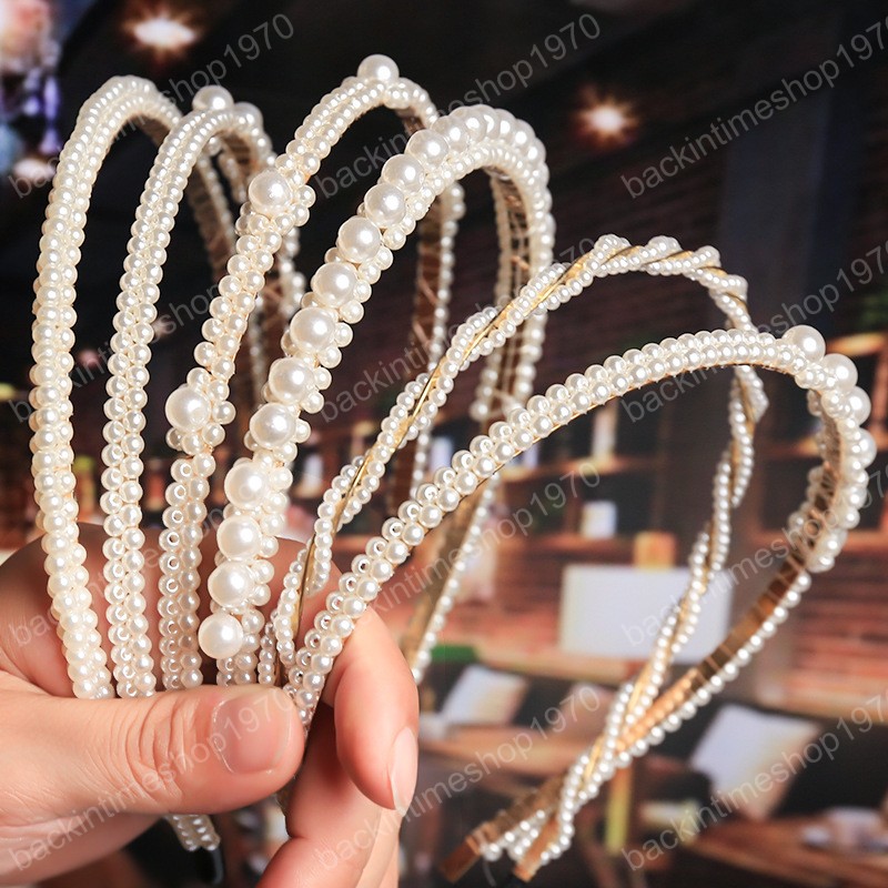 Handmade Pearl Fashion Hairband Headband Women Girls Hair Head Hoop Bands Accessories For Children Hairband Scrunchy Headdress