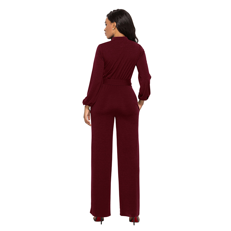 Women Jumpsuit Loose Wide Leg Fashion Long Sleeve Romper Solid Straight Jumpsuits Playsuits Lady High Street Overall Trouser