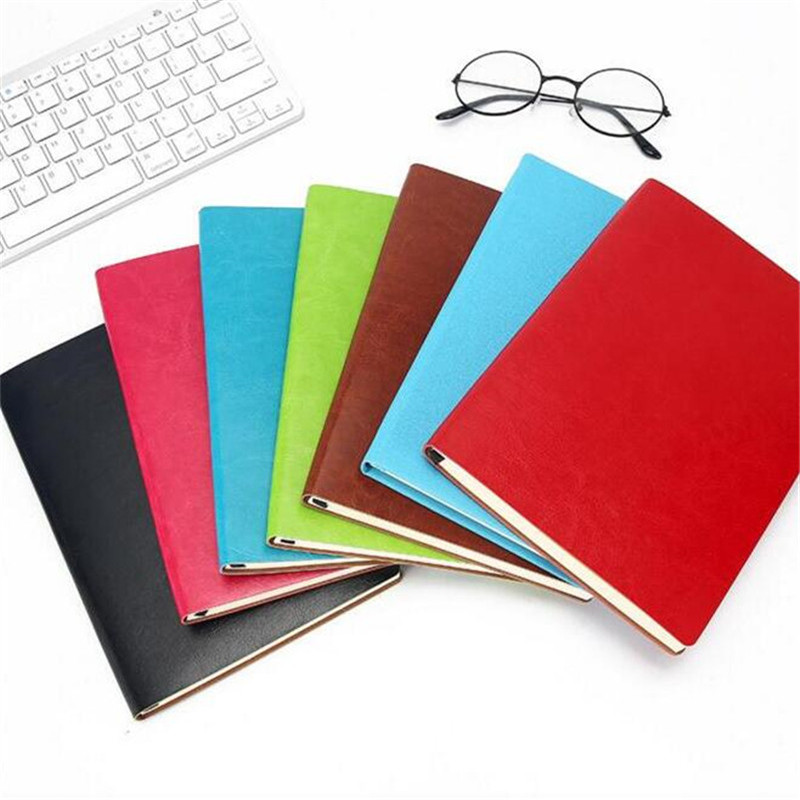 PU Leather Colorful Writing Notebook Diary Notepad Travel Journal Office Students Stationery 100 Sheets 200 Pages