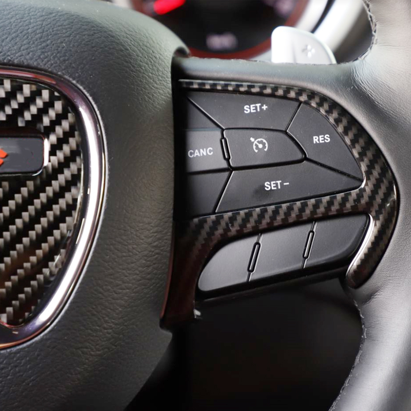 ABS Car Carbon fiber Steering Wheel Cover Accessories Trim for Dodge Challenger 2015-2025 UP Factory Outlet Car Interior Accessories