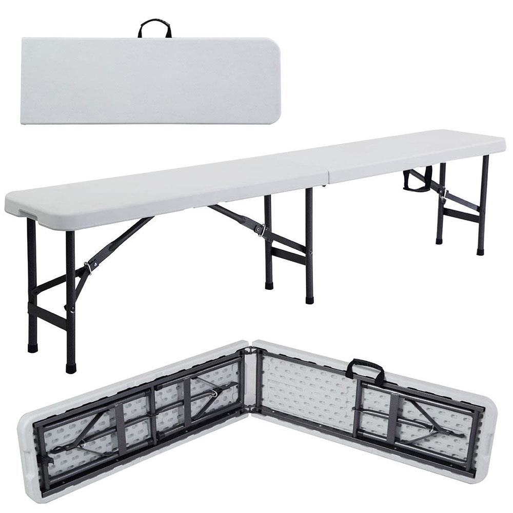 6FT Portable Plastic Party Camping Dining Folding Bench Home Garden Outdoor