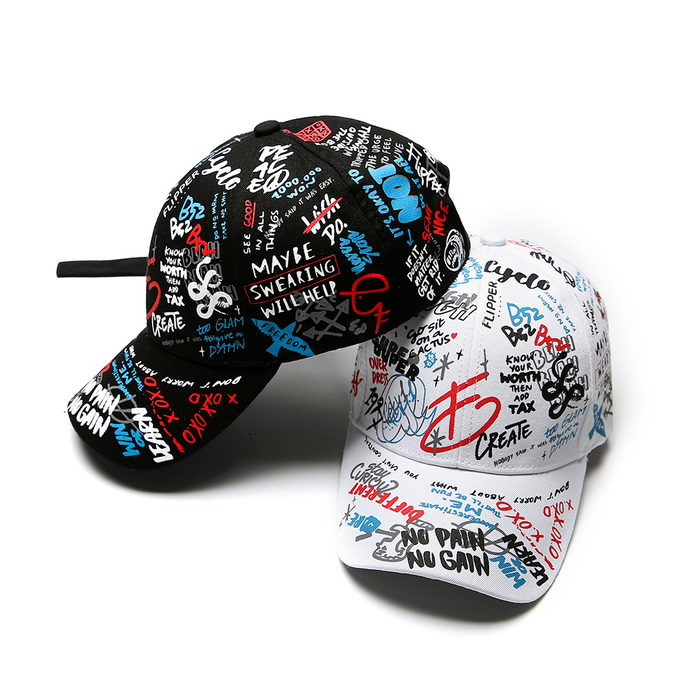 Fashion- printing baseball cap Child parent hat Long tail hip-hop hat Wholesale cap