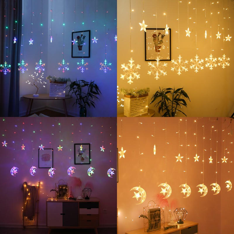 Christmas Snowflake LED String Lights Moon Star Curtain Lights Wedding Festival RGB Night Decoration String Lights
Christmas Snowflake LED String Lights Moon Star Curtain Lights Wedding Festival RGB Night Decoration String Lights