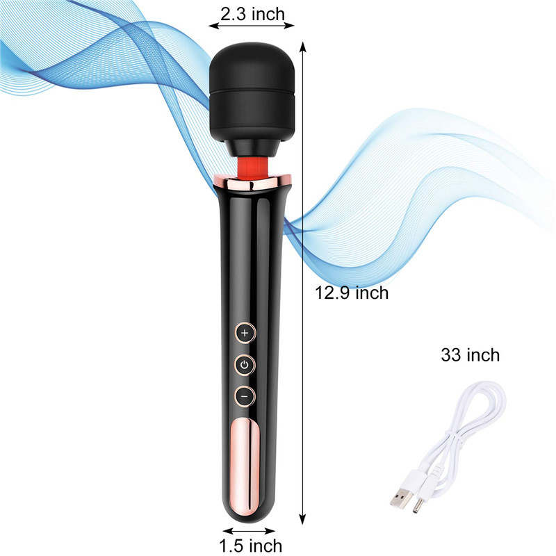 Meselo Powerful Magic Wand Vibrator Body Massager Clitoral Vibrator Handheld Cordless Quiet G-Spot Sex Toys for Woman Y191214