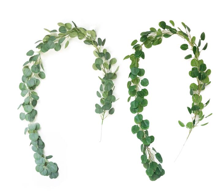 Artificial Green Eucalyptus Vines Rattan artificial Fake Plants Ivy Wreath Wall Decor Vertical Garden Wedding Decoration