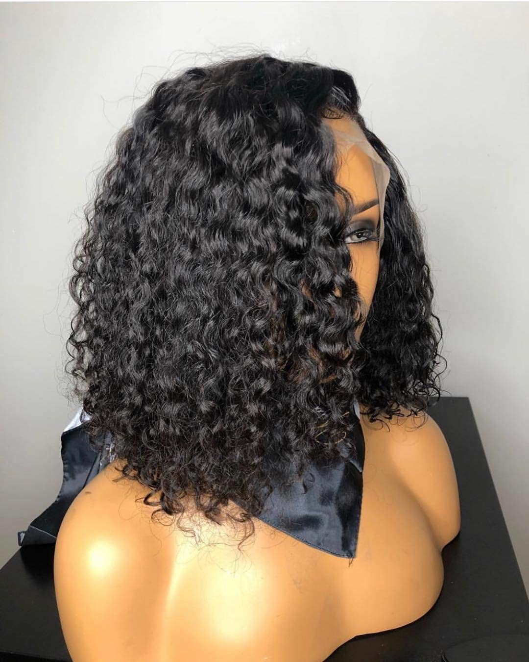 Lace Front Wig 10A Water Wave beauty Peruvian virgin Human Hair Adjustable Wigs with Baby Hairs for Black Women 10 inches diva1