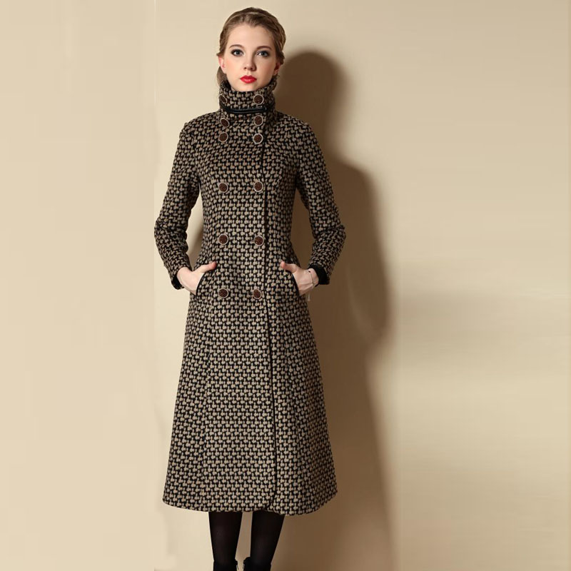 New 2019 Women' Winter Coat Warm Cashmere Overcoat Female Vintage Plaid Woolen Coat Turtleneck Double Breasted Long Coats Women, Brown
New 2019 Women' Winter Coat Warm Cashmere Overcoat Female Vintage Plaid Woolen Coat Turtleneck Double Breasted Long Coats Women, Brown