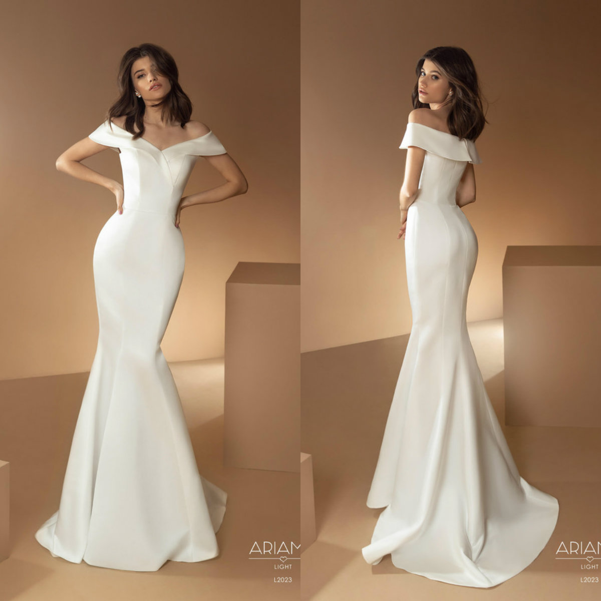 2020 Elegant Mermaid Wedding Dresses Satin Off The Shoulder Beach Wedding Dress Sweep Train Custom Made Bridal Robes De Mariée