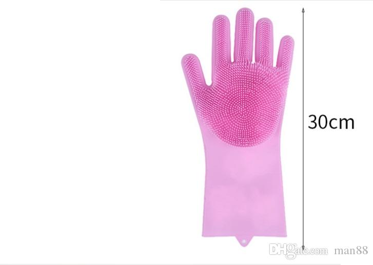 Silicone dishwashing gloves dishwashing brush housework gloves kitchen cleaning gloves