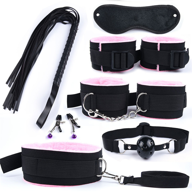30 Pcs Sex Toys for Woman Adult Games Hand s Whip Mouth Gag Rope Metal Butt Plug Bdsm Bondage Set Anal Plug Dildo Vibrator Y191207