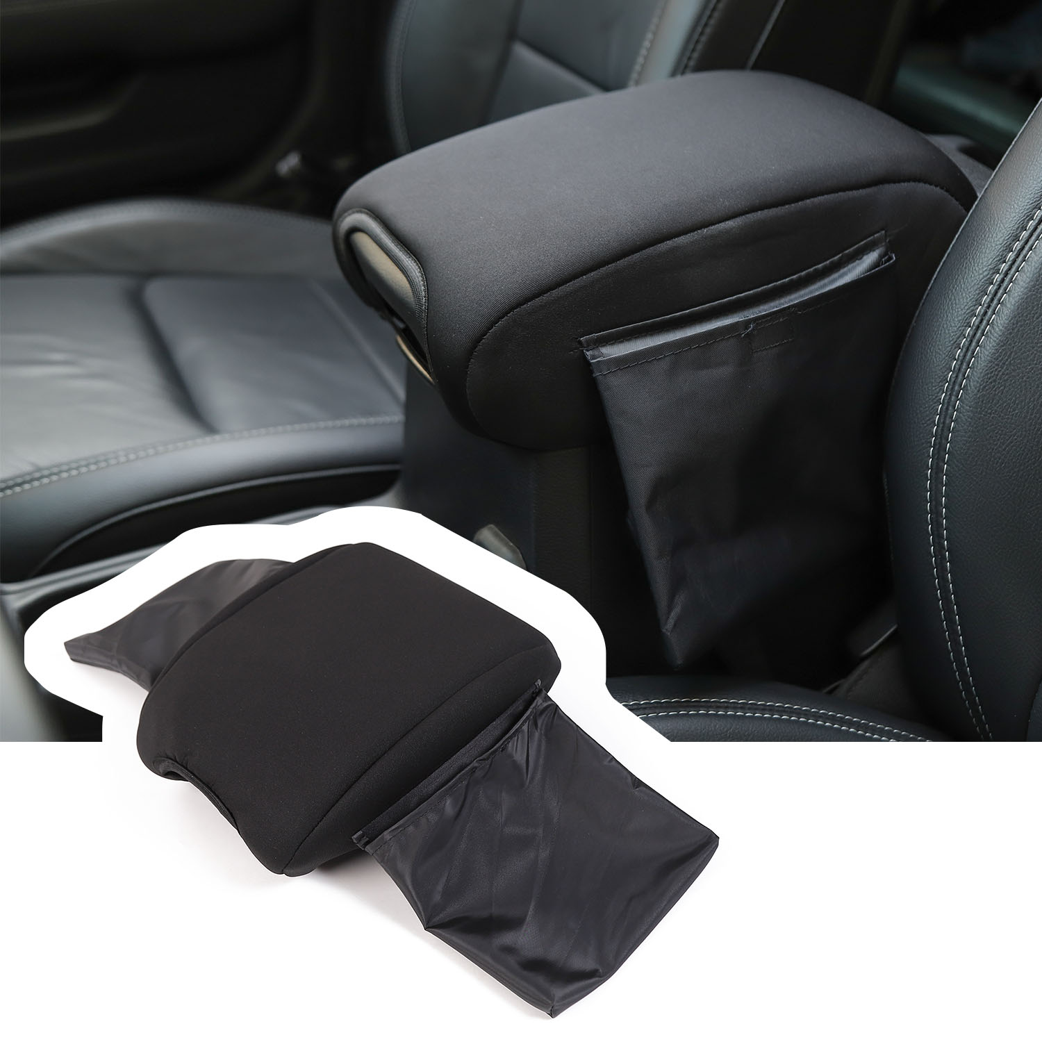 Black Car Center Console Cover Armrest Pad For Jeep Wrangler JL 2018+ Factory Outlet Auto Interior Accessories