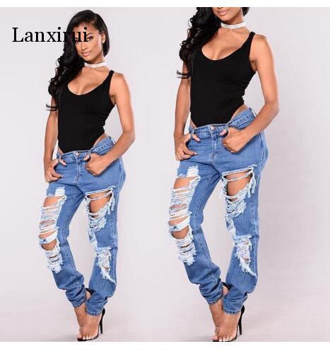 Lanxirui Hole Ripped Jeans Women Destroyed Distressed Pants Cool Demin Loose Vintage Jeans Girl Mid Waist Casual Pants Female, Blue
Lanxirui Hole Ripped Jeans Women Destroyed Distressed Pants Cool Demin Loose Vintage Jeans Girl Mid Waist Casual Pants Female, Blue